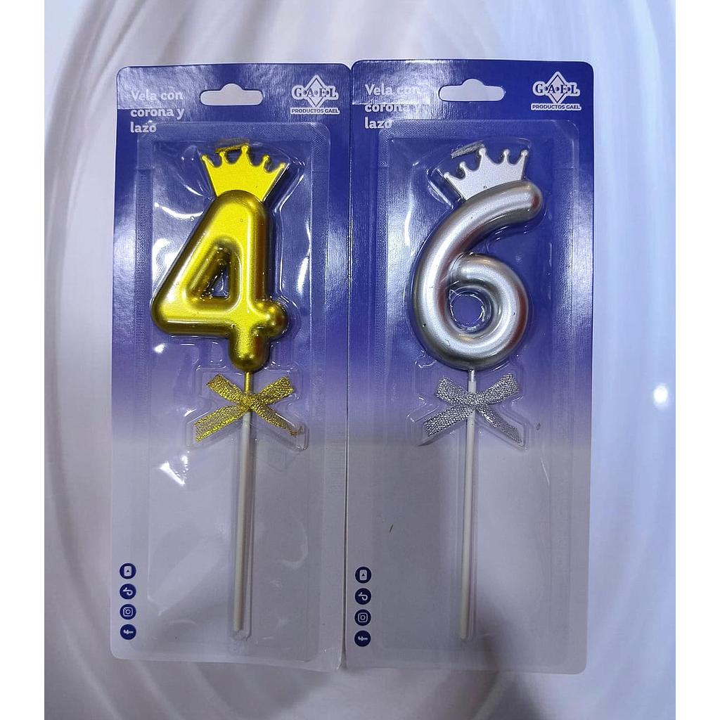Vela Gael # Cromado Con Corona Grande X1 Und