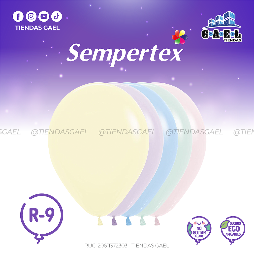 Globos Pastel Matte Sempertex R-9 X 50 Und