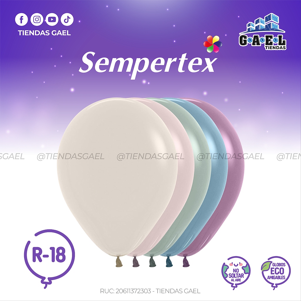 Globos Silk Sempertex R-18 X 6 Und