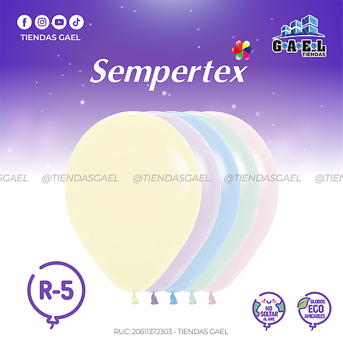 Globos Pastel Matte Sempertex R-5 X 50 Und