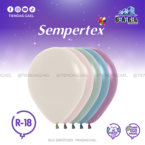 Globos Pastel Dusk Sempertex R-18 X 6 Und