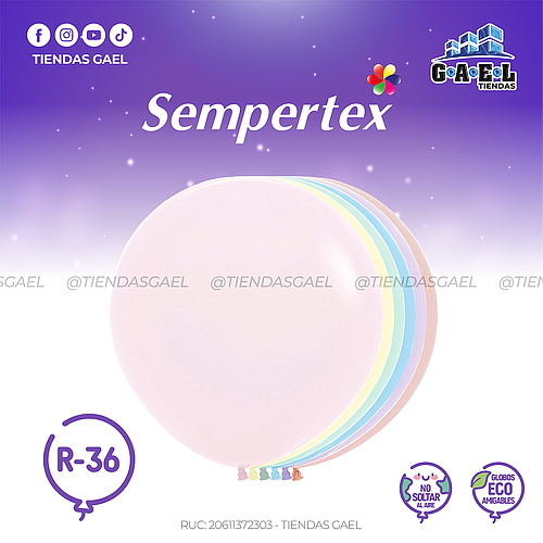 Globos Pastel Matte Sempertex R-36 X 1 Und